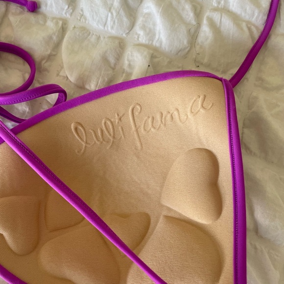 Luli Fama Purple Bikini Top with Triangle Design - Picture 6 of 8